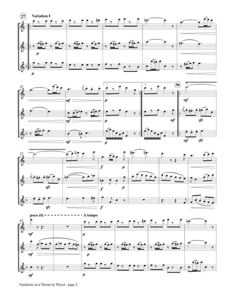 Variations on Theme by Pleyel